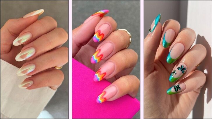 summer french tip nails